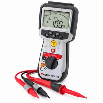 Megger MIT 410/2 CAT IV 1000V isolasjonstester med analog og digital visning. Leveres med ekstra testknapp probe.